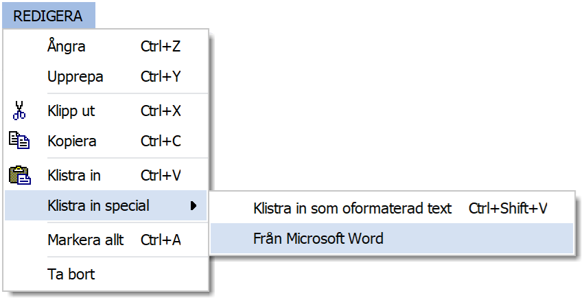 MultiMailer - Klistra in special – Från Microsoft Word